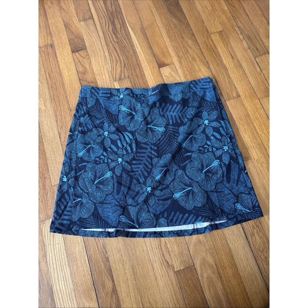 Rip Skirt Length 2 Maui Moonlight Blue Floral Hibiscus Wrap Skirt Size X-Large